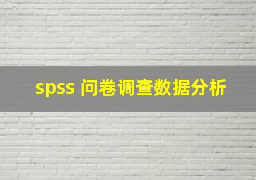 spss 问卷调查数据分析